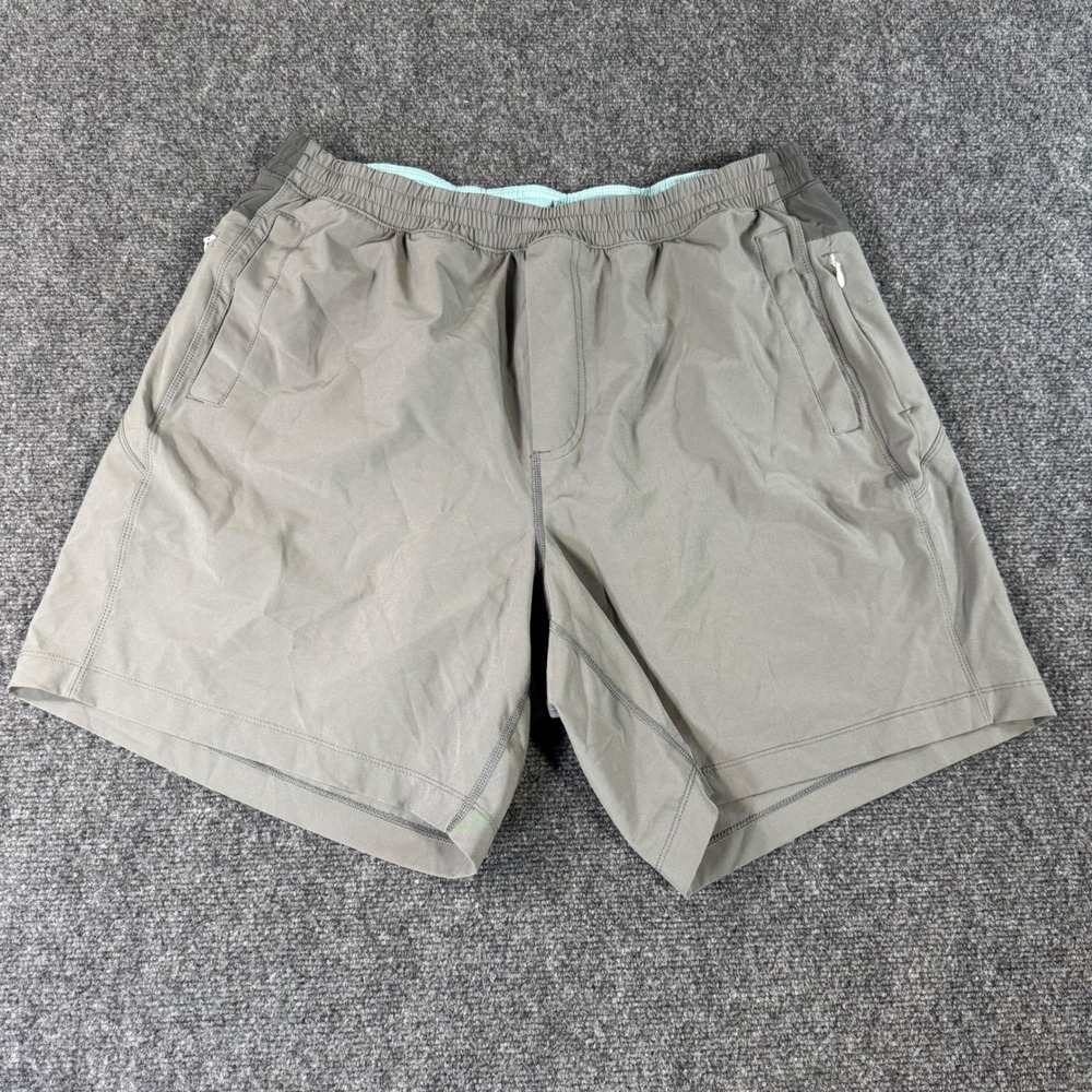 Birddogs Boom XXL Classic Grey Lined Athletic Gym Shorts Mens Zipper Pockets